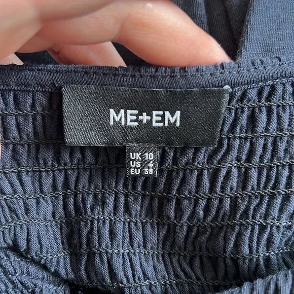 ME+EM Navy Midi Dress with Puff Sleeves - Picture 11 of 15